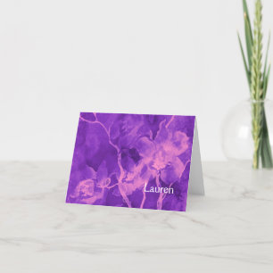 Fleurs d'aquarelle rose et violet carte de remerci
