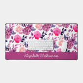 Fleurs d'aquarelle rose et violet nom féminin (Clavier et souris)