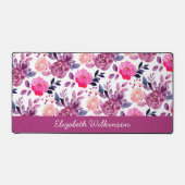 Fleurs d'aquarelle rose et violet nom féminin (Recto)