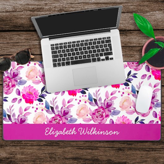 Fleurs d'aquarelle rose et violet nom féminin