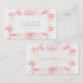 Fleurs d'aquarelle rose Lys Carte de visite (Devant / Derrière)