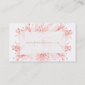 Fleurs d'aquarelle rose Lys Carte de visite (Dos)