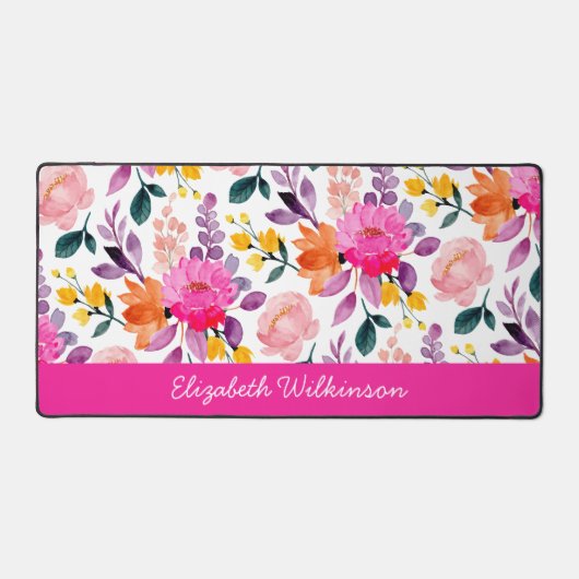 Fleurs d'aquarelle rose pâle nom (Recto)