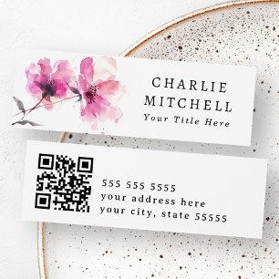 Fleurs d'aquarelle rose QR code élégant floral