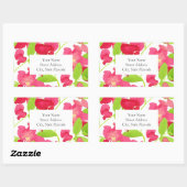 Fleurs d'aquarelle rouge Étiquettes (Feuille)