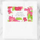 Fleurs d'aquarelle rouge Étiquettes (Sac)