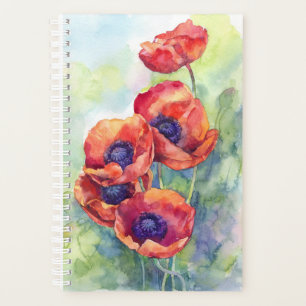 Fleurs d'aquarelle rouge pavot illustration fleurs