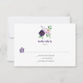 Fleurs d'aquarelle simple Lavande violet RSVP (Devant)