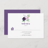 Fleurs d'aquarelle simple Lavande violet RSVP (Devant / Derrière)