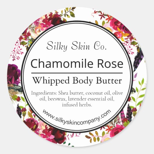 Fleurs d'aquarelle sur Étiquettes Beurre du corps  (Devant)