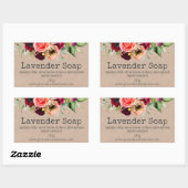 Fleurs D'Aquarelle Sur Étiquettes De Savon Kraft (Feuille)