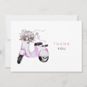 Fleurs d'aquarelle sur un Merci de scooter (Devant)