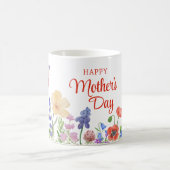 Fleurs d'aquarelle tasse à café de la fête des mèr (Centre)