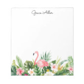Fleurs d'aquarelle tropicale avec Bloc-notes Flama (Devant)