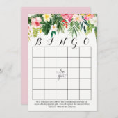 Fleurs d'aquarelle tropicale Cartes de bingo de do (Devant / Derrière)
