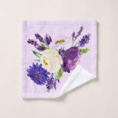 Fleurs d'aquarelle ultra violette (Gant de toilette)