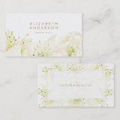 Fleurs d'aquarelle verte Lys Carte de visite (Devant / Derrière)