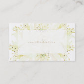 Fleurs d'aquarelle verte Lys Carte de visite (Dos)