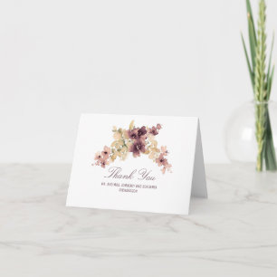 Fleurs d'aquarelle vintage Merci Mariage