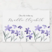 Fleurs d'aquarelle violet étiquettes (Étiquettes simples)
