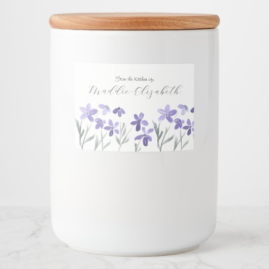 Fleurs d'aquarelle violet étiquettes (Devant)