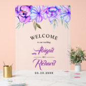 Fleurs d'aquarelle violet gelé mariage ACCUEIL (Mariage)