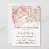 Fleurs d'aquarelle Whimsical Invitation d'annivers (Devant)