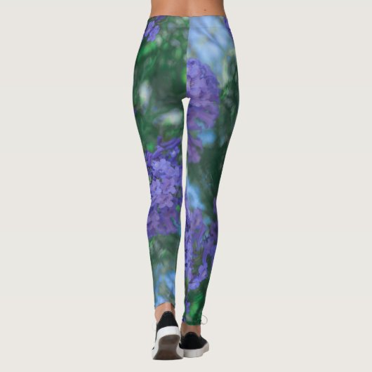 Fleurs d'arbre de Jacaranda Leggings Couleurs Past (Dos)