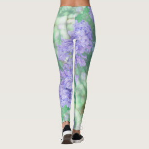 Fleurs d'arbre de Jacaranda Leggings Couleurs Past