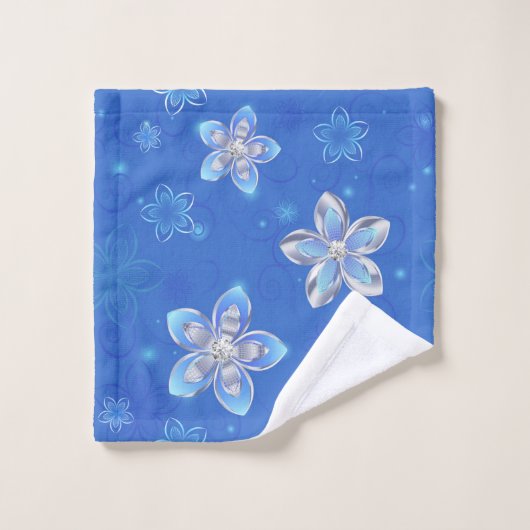 Fleurs d'argent (Gant de toilette)