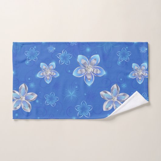 Fleurs d'argent (Serviette à main)