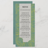 Fleurs d'art en ligne, menu à fleurs turquoise ou  (Devant / Derrière)