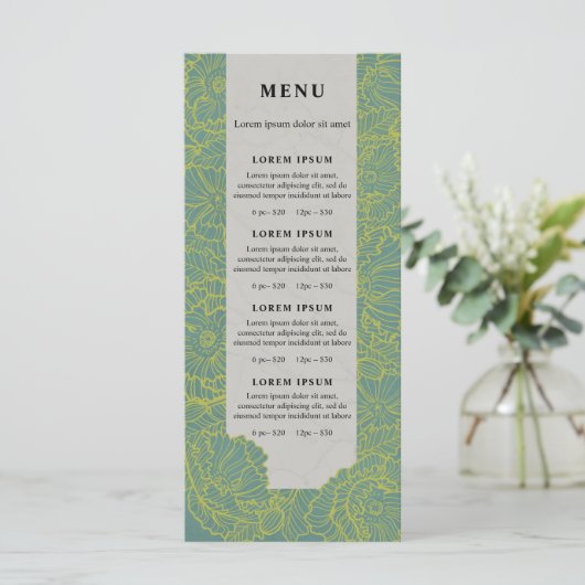 Fleurs d'art en ligne, menu à fleurs turquoise ou  (Debout devant)