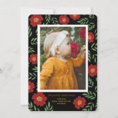 Fleurs d'art populaire Carte de vacances photo (Devant)