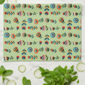 Fleurs d'Art populaire Serviette de cuisine (Plié)