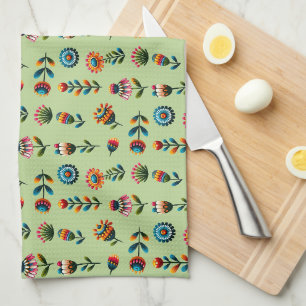 Fleurs d'Art populaire Serviette de cuisine