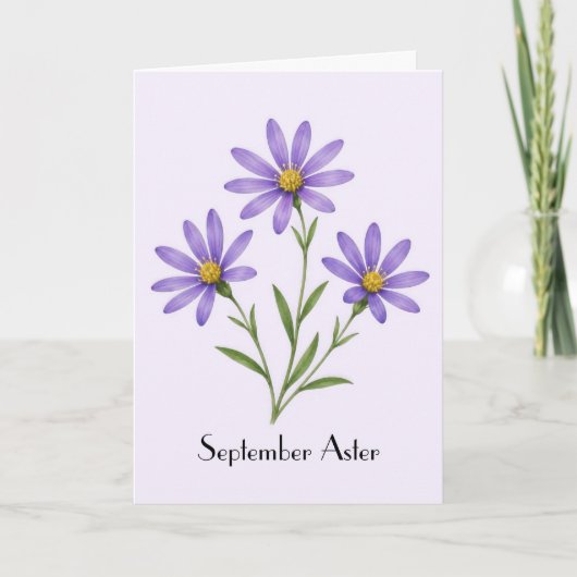 Fleurs d'aster de septembre Carte de vœux (Devant)