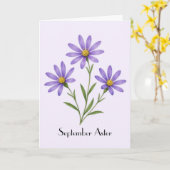 Fleurs d'aster de septembre Carte de vœux (Fleur jaune)