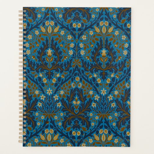 Fleurs d'automne bleues sarcelle vintage William M (Devant)