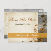 Fleurs d'Automne, Bois FAUX Épargnez la Carte Post (Devant / Derrière)