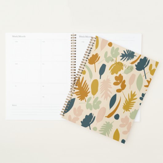 Fleurs d'automne botaniques et Motif Feuille (Devant avec enveloppe)