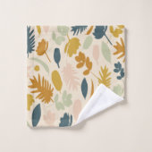 Fleurs d'automne botaniques et Motif Feuille (Gant de toilette)