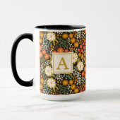 Fleurs d'automne Couleurs d'automne Monogramme Mug (Gauche)