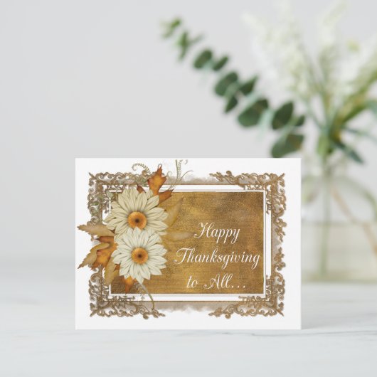 Fleurs d'automne Design 1 - Carte postale Bon than (Debout devant)