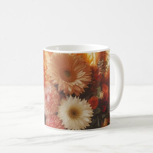 Fleurs d'automne douces café Mug (Devant droit)