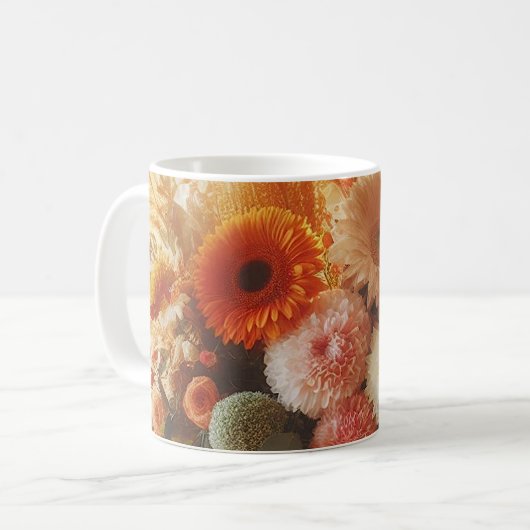 Fleurs d'automne douces café Mug (Devant gauche)