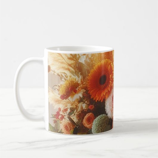 Fleurs d'automne douces café Mug (Gauche)