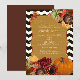 Fleurs d'automne et invitations Black Gold citroui