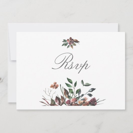 Fleurs d'automne foncé Fête de mariage Carte Rsvp (Devant)