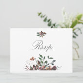 Fleurs d'automne foncé Fête de mariage Carte Rsvp (Debout devant)